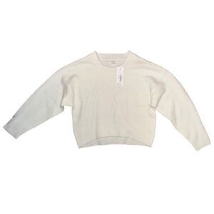 Gymboree Girls White Sweater Tight Knit Cropped Boxy Small NWT